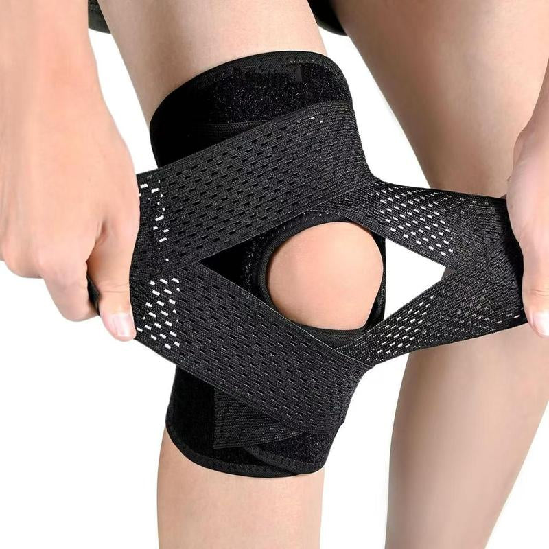 Knee Brace with Side Stabilizers, Professional Knee Compression Support Brace for Men Women, Adjustable Knee Wrap with Patella Pad, Relief Pain for Meniscus Tear ACL MCL Arthritis Injuries (Black, XL)