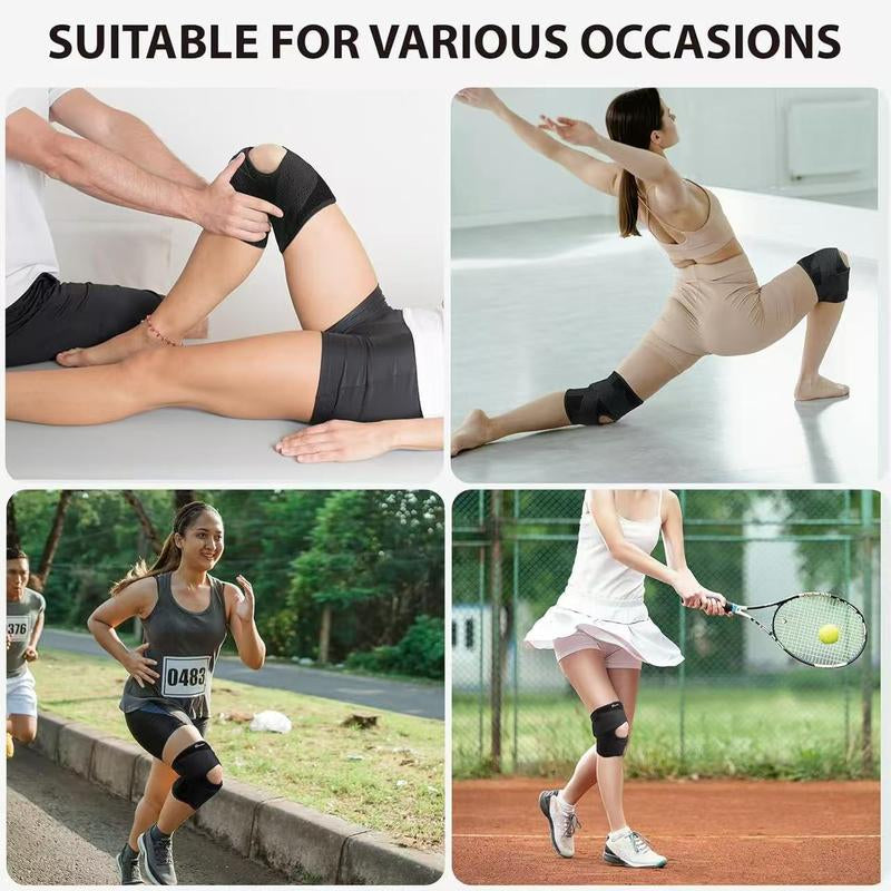 Knee Brace with Side Stabilizers, Professional Knee Compression Support Brace for Men Women, Adjustable Knee Wrap with Patella Pad, Relief Pain for Meniscus Tear ACL MCL Arthritis Injuries (Black, XL)