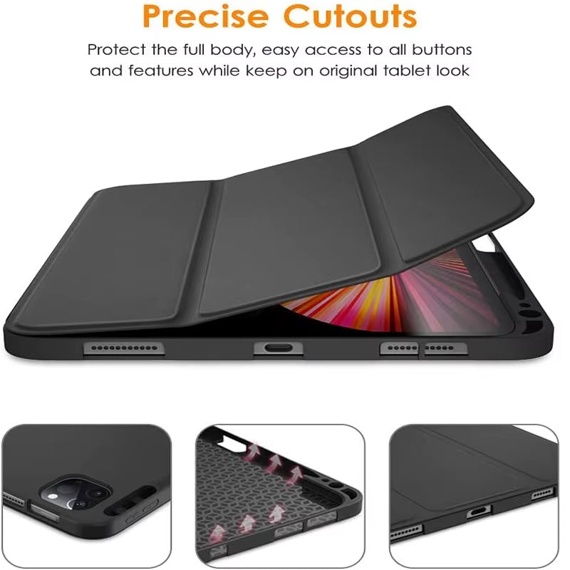 For Funda Mipad 7 6 Pro 5 11 11.2 Case Redmi Pad SE 11 10.6 8.7 12.1 Auto Wake up & Sleep Silicone Cover Support Charging