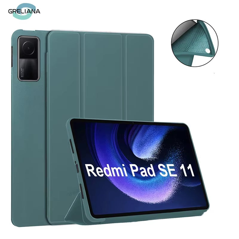 For Funda Mipad 7 6 Pro 5 11 11.2 Case Redmi Pad SE 11 10.6 8.7 12.1 Auto Wake up & Sleep Silicone Cover Support Charging