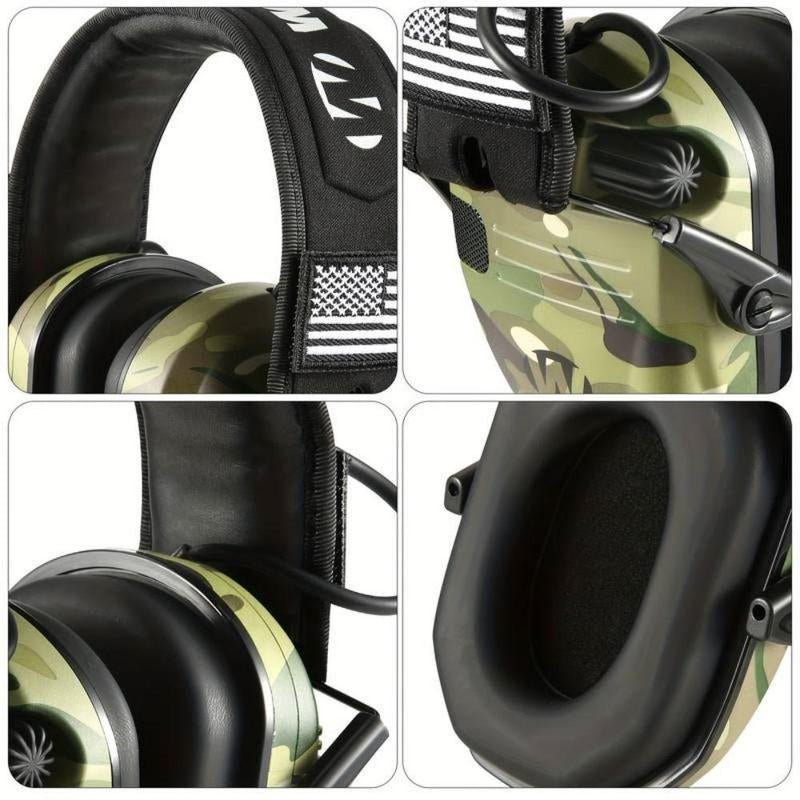 Electronic Hearing Protector, Noise Reduction Earmuffs, Head Mounted Wired Earmuffs, Hearing Protection-Earphone for Shooting, Hunting, Outdoor Activities