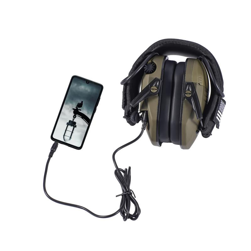 Electronic Hearing Protector, Noise Reduction Earmuffs, Head Mounted Wired Earmuffs, Hearing Protection-Earphone for Shooting, Hunting, Outdoor Activities